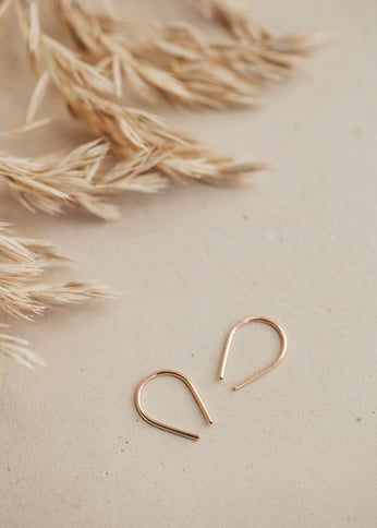 Tiny Horseshoe Earrings, 14kt Gold Fill by Hello Adorn