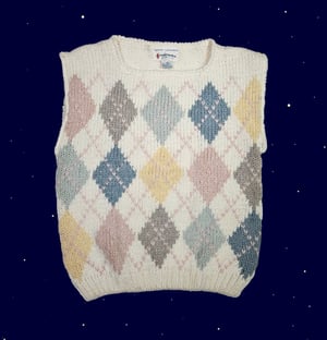 Pastel argyle knit vest