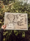 Map of middle earth A3 hand drawn print 