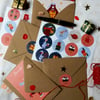 Collection "Barnabé l'ours de Noël": planche de stickers ronds 
