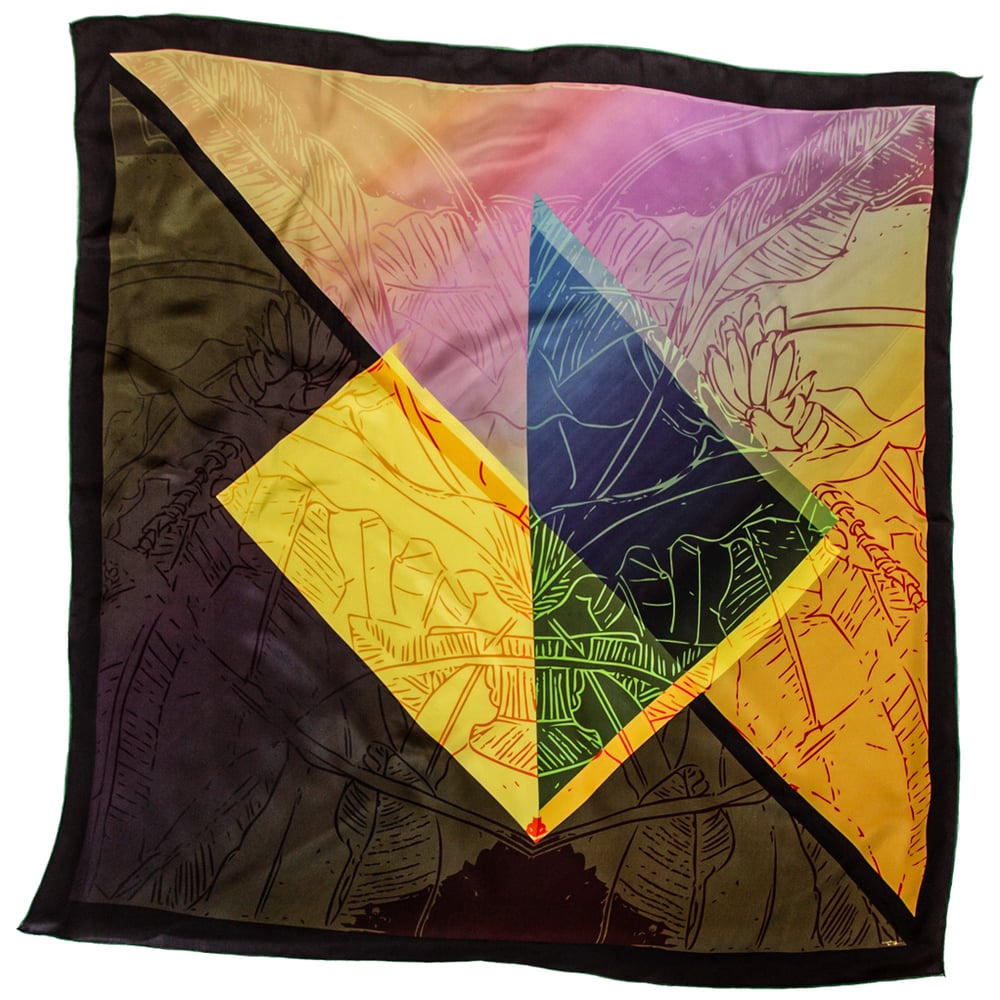 Image of Botanical Banana Plant –  Silk Scarf/Silk Wool