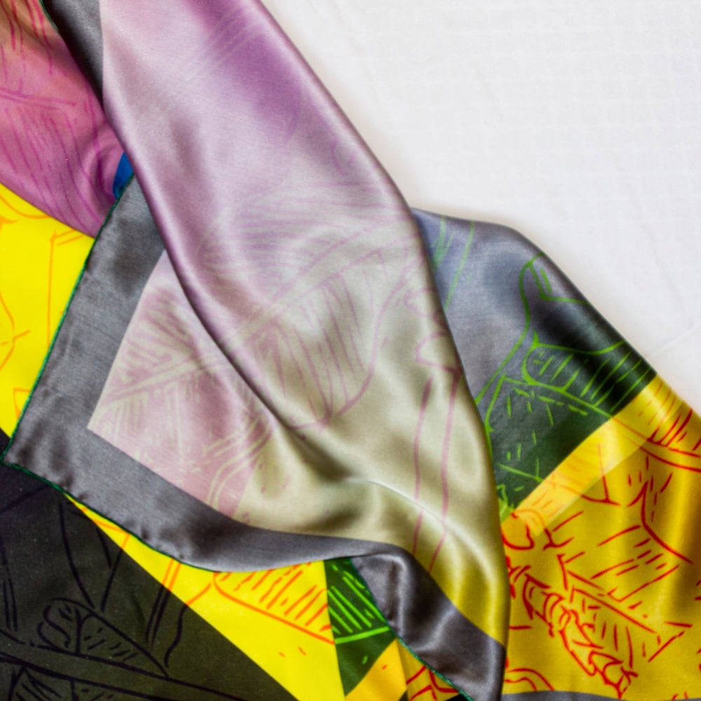 Image of Botanical Banana Plant – Silk Scarf/Silk Wool