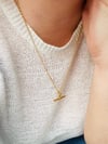 Gold T-bar necklace