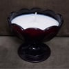 Cranberry Vintage Anchor Hocking Fairfield Glass Sherbet Dish Candle