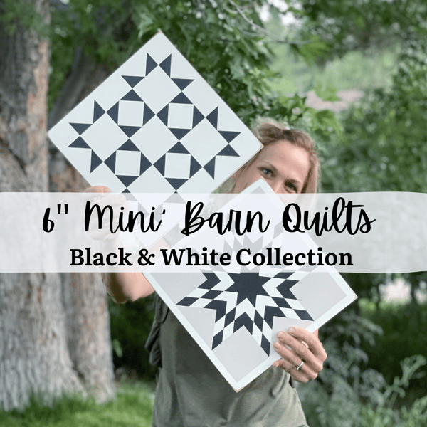 Image of 6" Mini Barn Quilts - Black & White Collection
