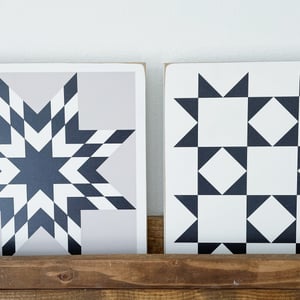 Image of 6" Mini Barn Quilts - Black & White Collection