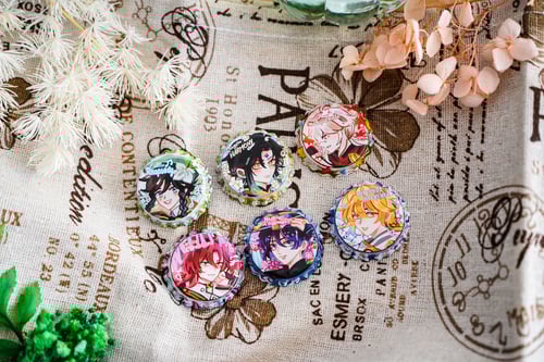 Image of Genshin Impact Bottle Cap Pins (Anemo Boys)