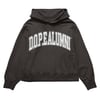 Black alumni curve font hoodie 