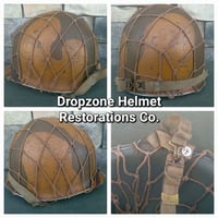 Image 2 of WWII M2 82nd Airborne PATHFINDER Helmet D-bale Front Seam Camo Paratrooper Liner D-DAY