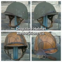 Image 3 of WWII M2 82nd Airborne PATHFINDER Helmet D-bale Front Seam Camo Paratrooper Liner D-DAY