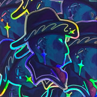 holographic cowboy sticker