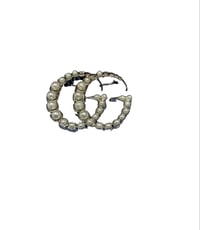 Image 1 of Silver Pearl Embossed Pin 