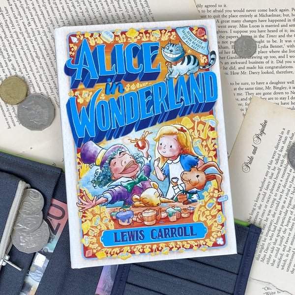 Image of Alice in Wonderland Book Wallet Lewis Carroll