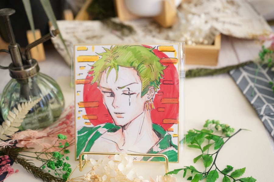 Image of One Piece Zoro Original Shikishi Board Art