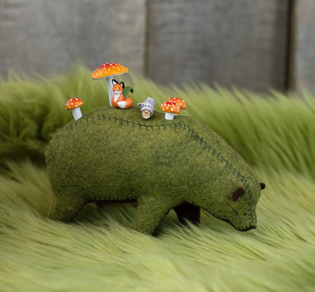 The Fox and the Bear Soft Sculpture