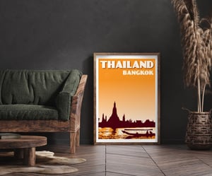 Image of Vintage poster Thailand - Bangkok - Wat Arun - Fine Art Print