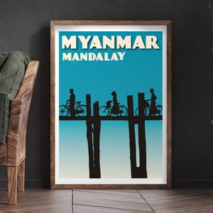 Image of Vintage poster Myanmar - Mandalay - Fine Art Print 