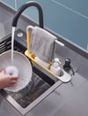 Kitchen Sink Organizer Sponge Holder Towel Hanger Drain Rack With Basket for your Kitchen Gadgets
