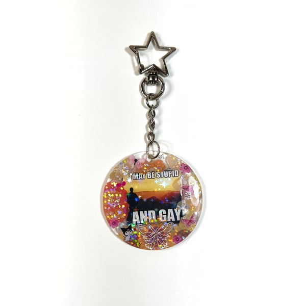 Image of Stupid and Gay Keychain