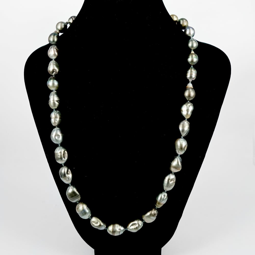 Image of Long Tahitian baroque pearl strand necklace. CP1155