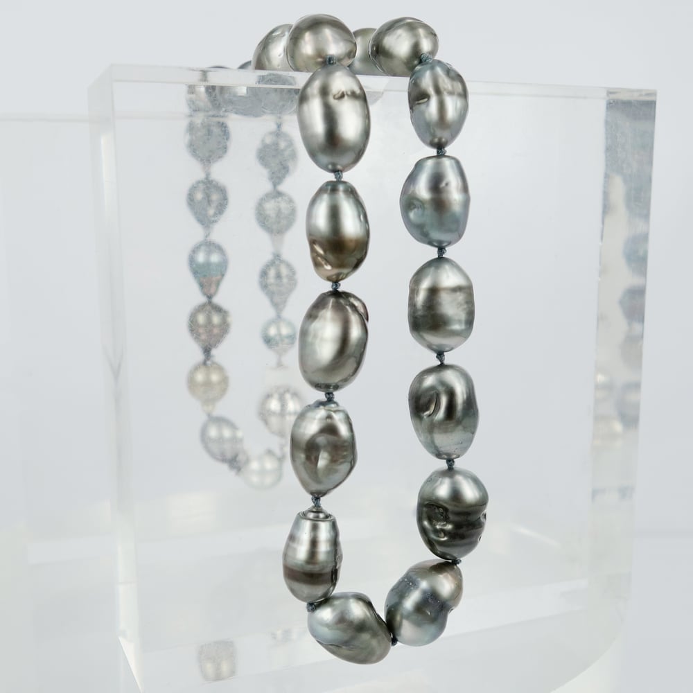Image of Long Tahitian baroque pearl strand necklace. CP1155