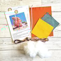 Image 2 of Folk Embroidered Squirrel Felt Kit