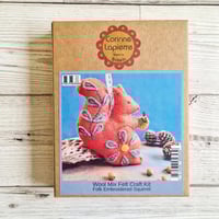Image 3 of Folk Embroidered Squirrel Felt Kit