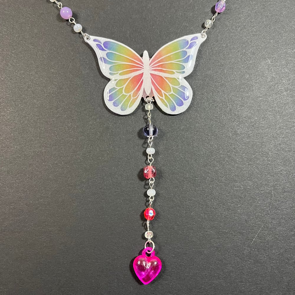 Image of Rainbow Butterfly Necklace