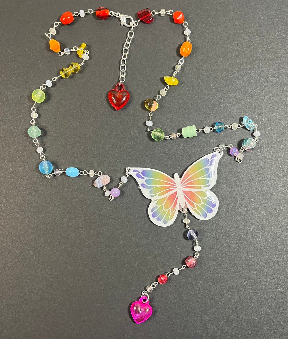 Image of Rainbow Butterfly Necklace