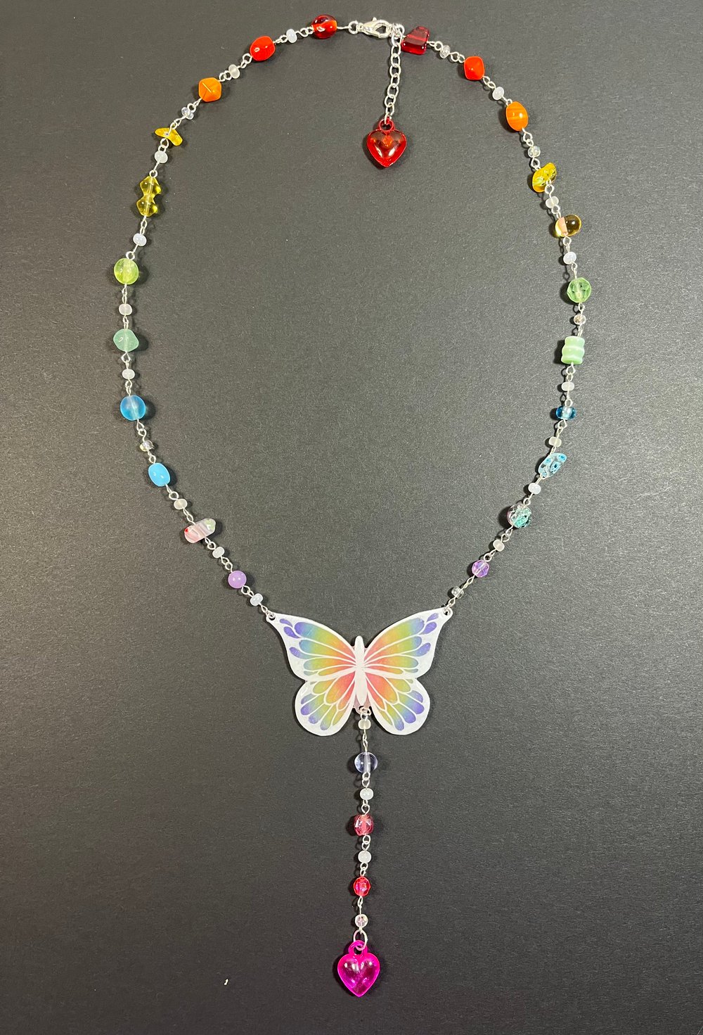 Image of Rainbow Butterfly Necklace