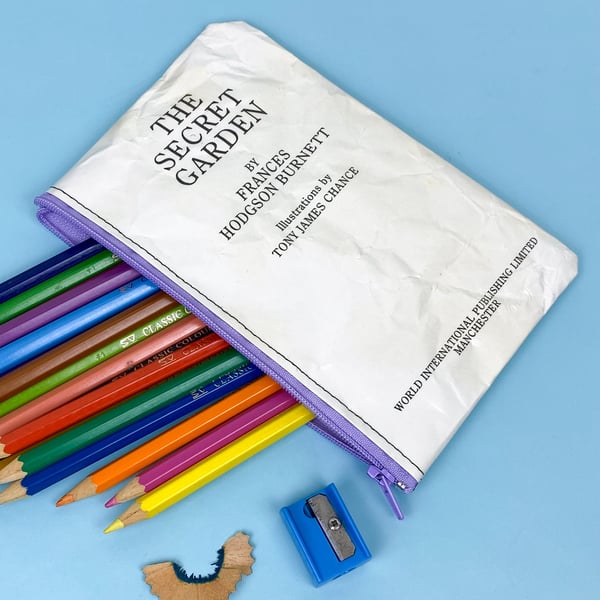 Image of Secret Garden Book Page Pencil Case