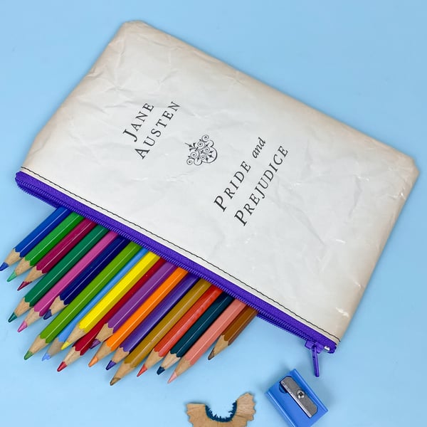Image of Jane Austen, Pride and Prejudice, Book Page Pencil Case