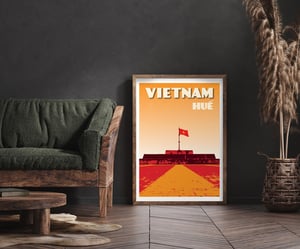 Image of Vintage poster Vietnam - Hue communist flag - Fine Art Print