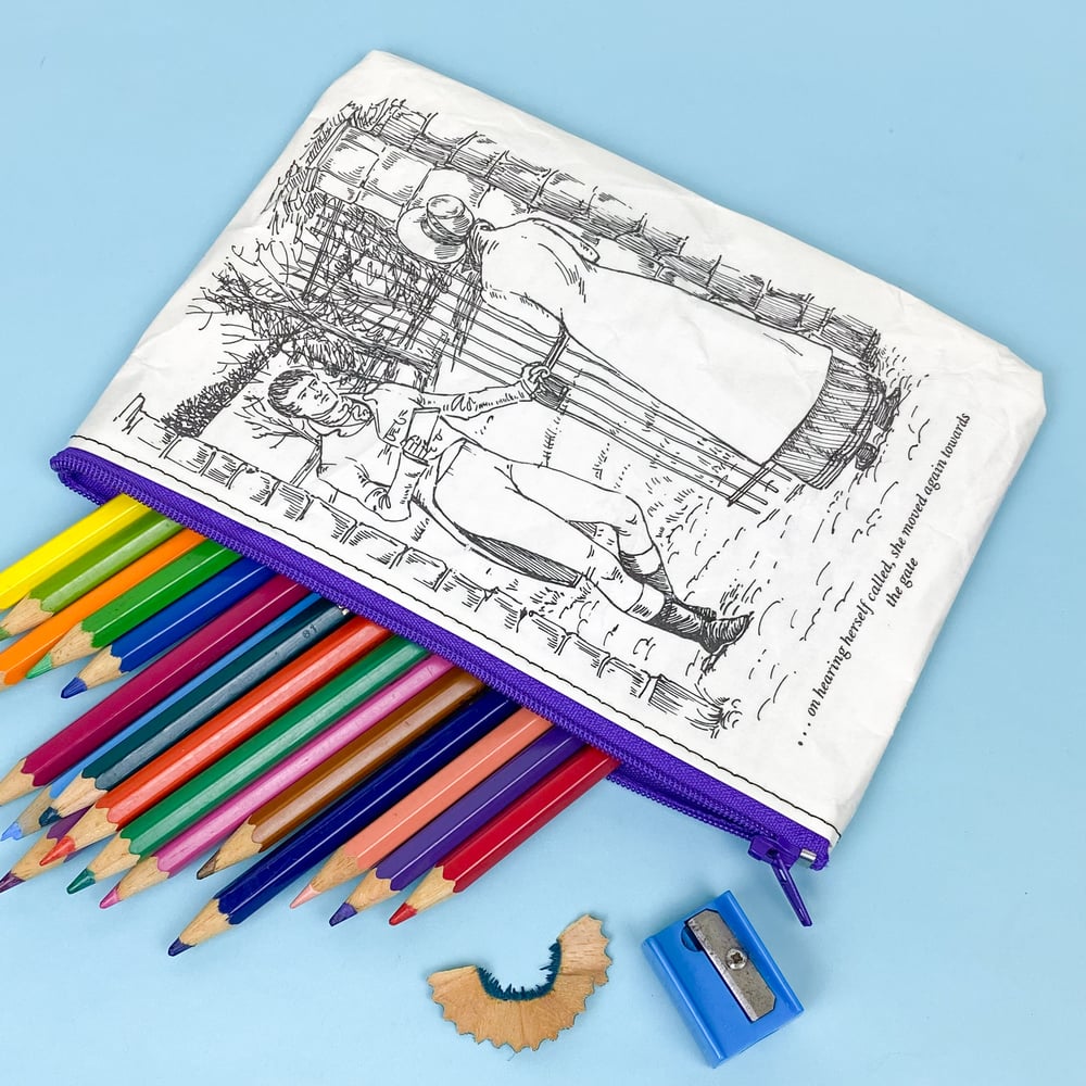 Image of Mr Darcy’s Confession, Pride and Prejudice Book Page Pencil Case, Jane Austen