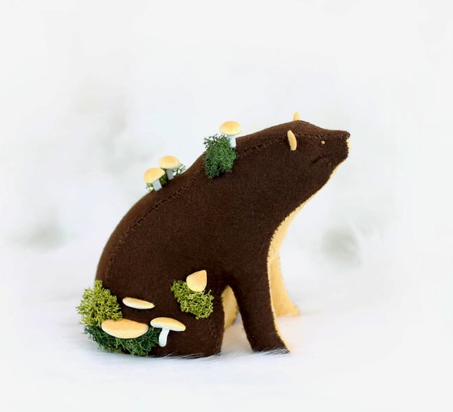 Mushroom Brown Bear Forest Spirit