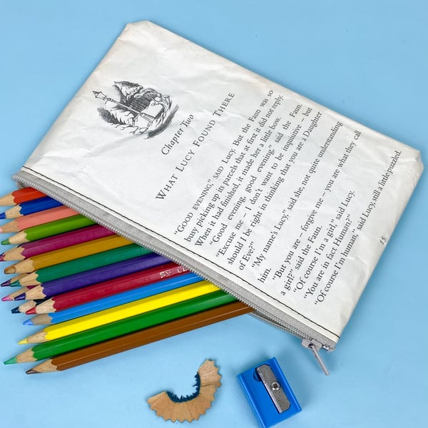 Image of Mr Tumnus, Chronicles of Narnia Book Page Pencil Case
