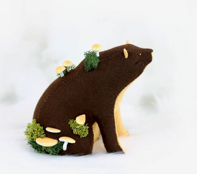 Mushroom Brown Bear Forest Spirit