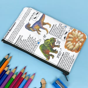 Image of Triceratops, Guide to Dinosaurs Book Page Pencil Case