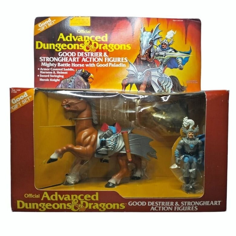 Image of Vintage 80s LJN D&D Dungeons & Dragons Strongheart & Destrier Good Giftset MIB