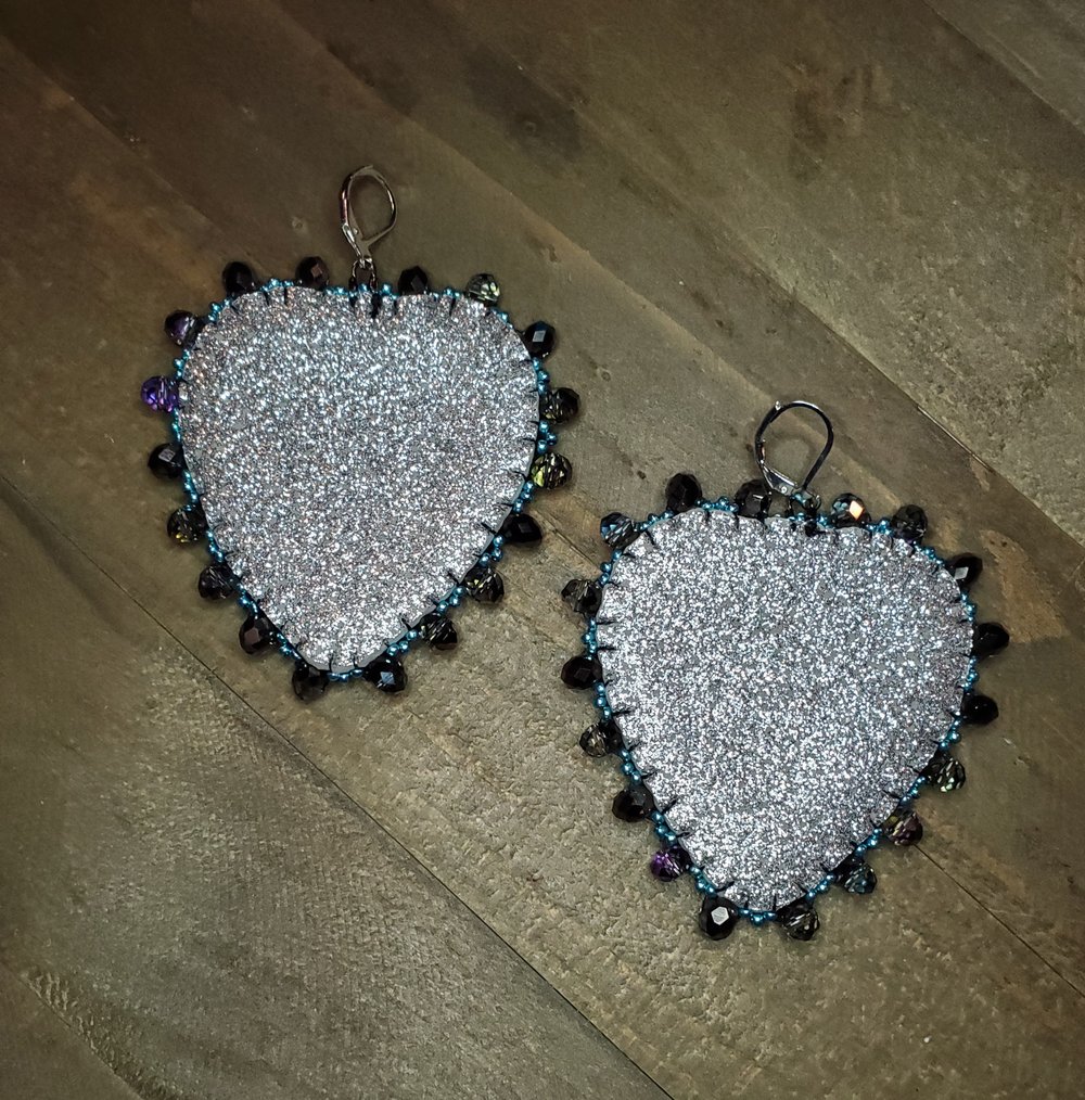 Image of Neon Ouija Planchette Beaded Earrings