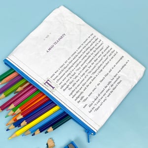 Image of Mad Hatter Alice in Wonderland Book Page Pencil Case 