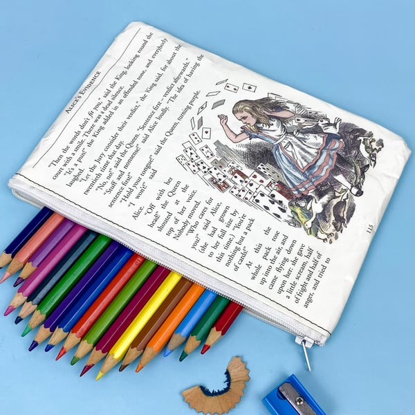 Image of Alice in Wonderland Book Page Pencil Case, Alice’s Evidence 