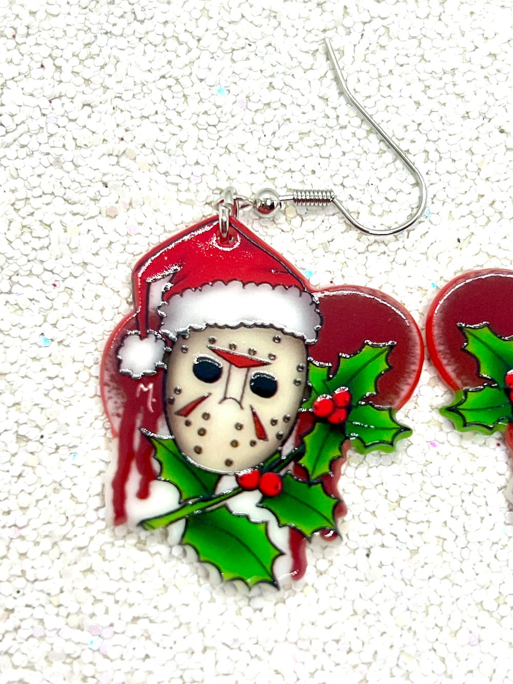 Jason Vorhees Christmas earrings 