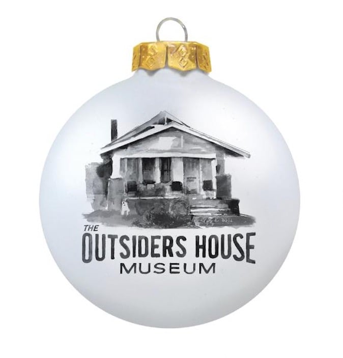 Image of The Outsiders House Museum Glass Christmas Ornament 2023