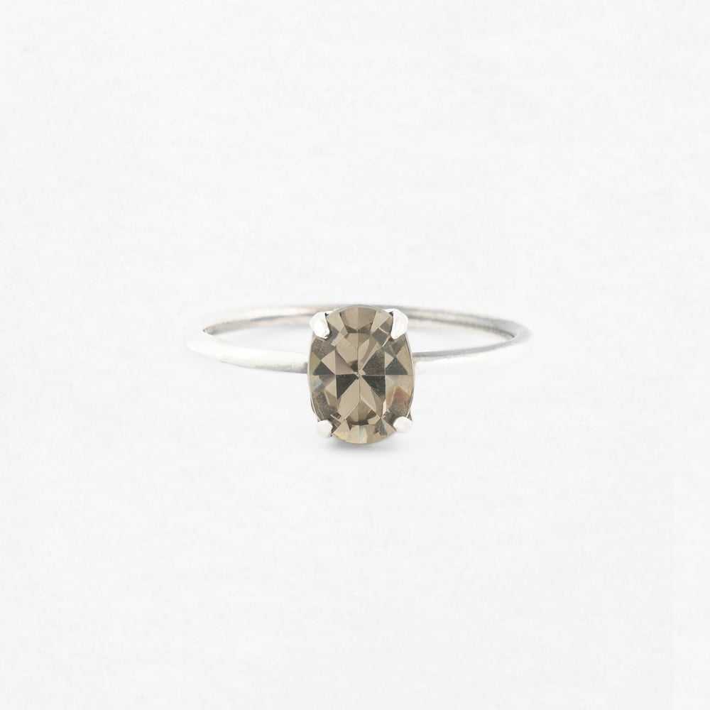 Image of BAGUE PAULA  GRIS FUMÉ PLAQUÉE ARGENT