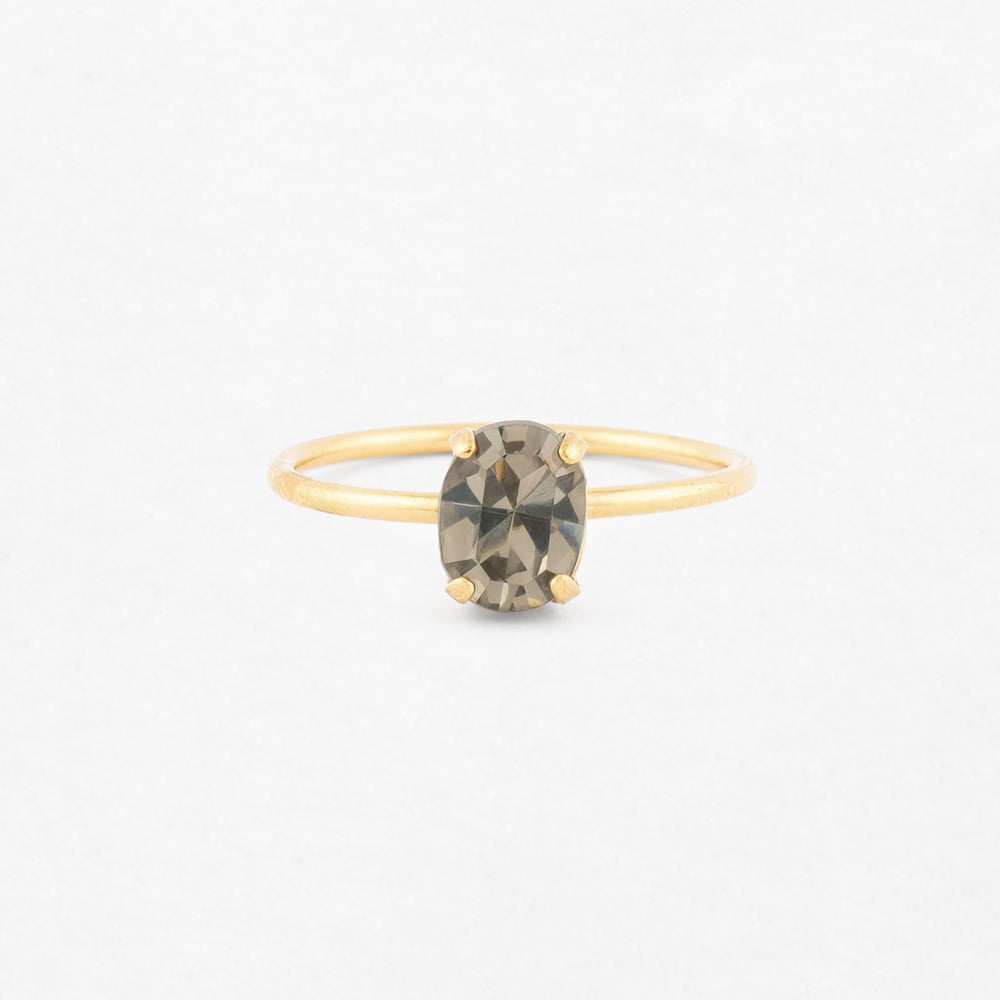 Image of BAGUE PAULA  GRIS FUMÉ PLAQUÉE OR