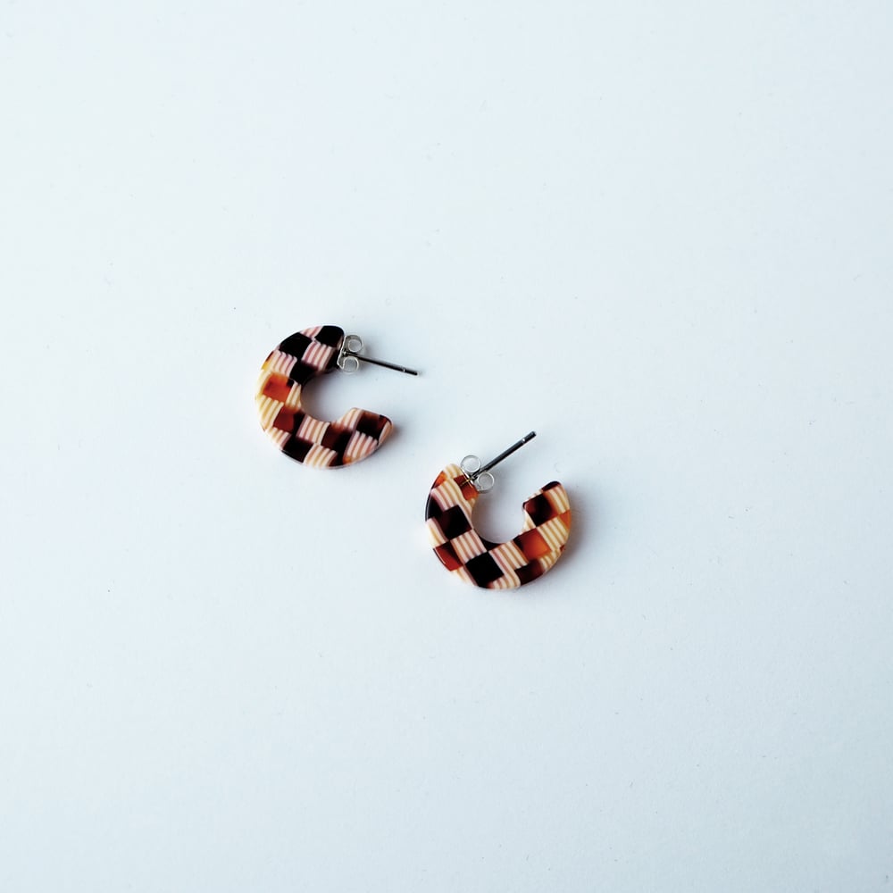 Image of *NEW* Honey Checker Super Mini Hoop Earrings
