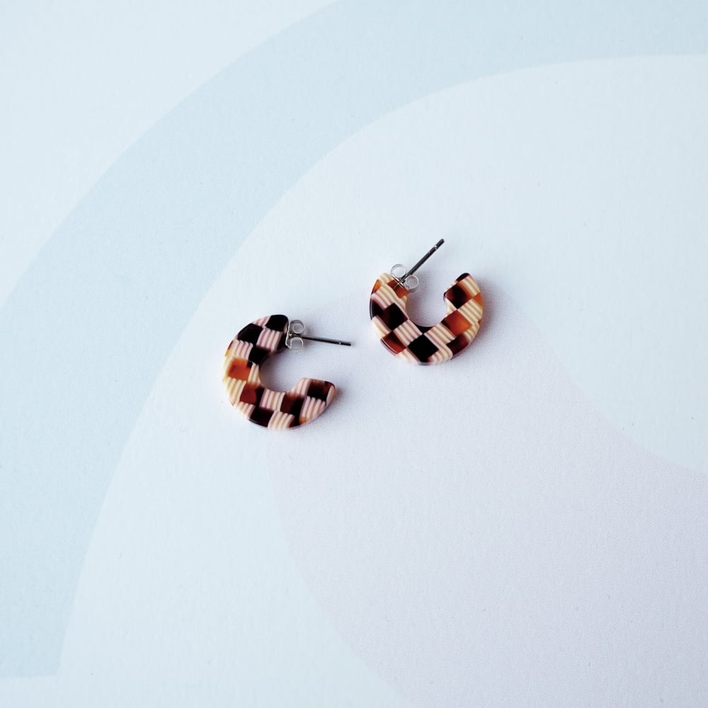 Image of *NEW* Honey Checker Super Mini Hoop Earrings