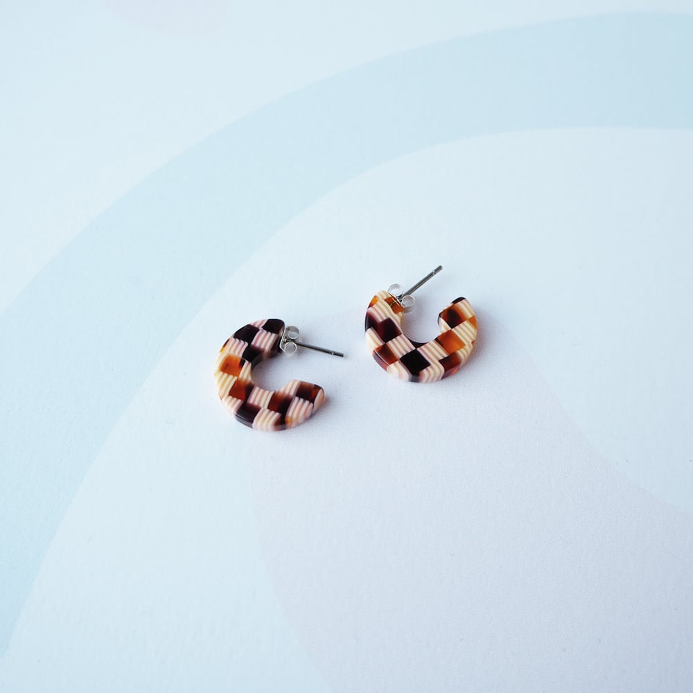 Image of *NEW* Honey Checker Super Mini Hoop Earrings