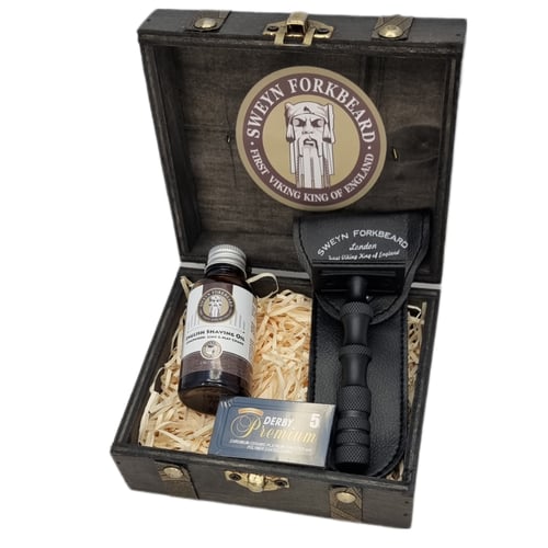 Image of Viking Wooden Box Limited Edition with Safety Razor Thor´s Hammer